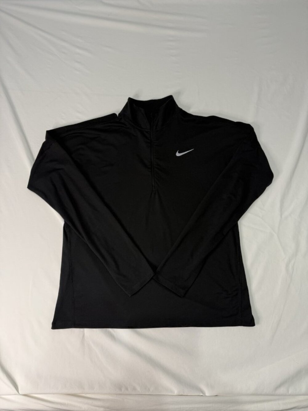 Women’s NIKE Dri Fit 1/4 Zip Long Sleeve Running Shirt MEDIUM Black